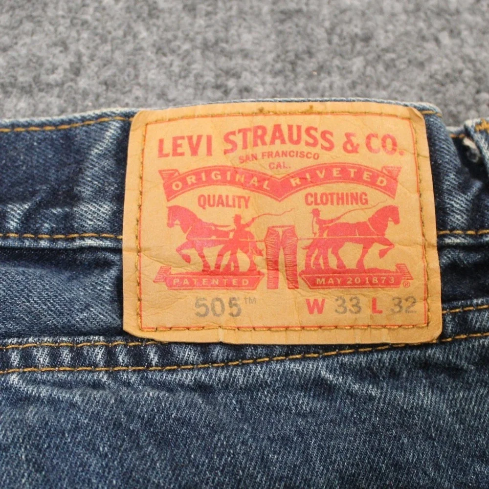 Levi's 505 Regular Fit Jeans W33 L32 Blue‎ Denim Pants